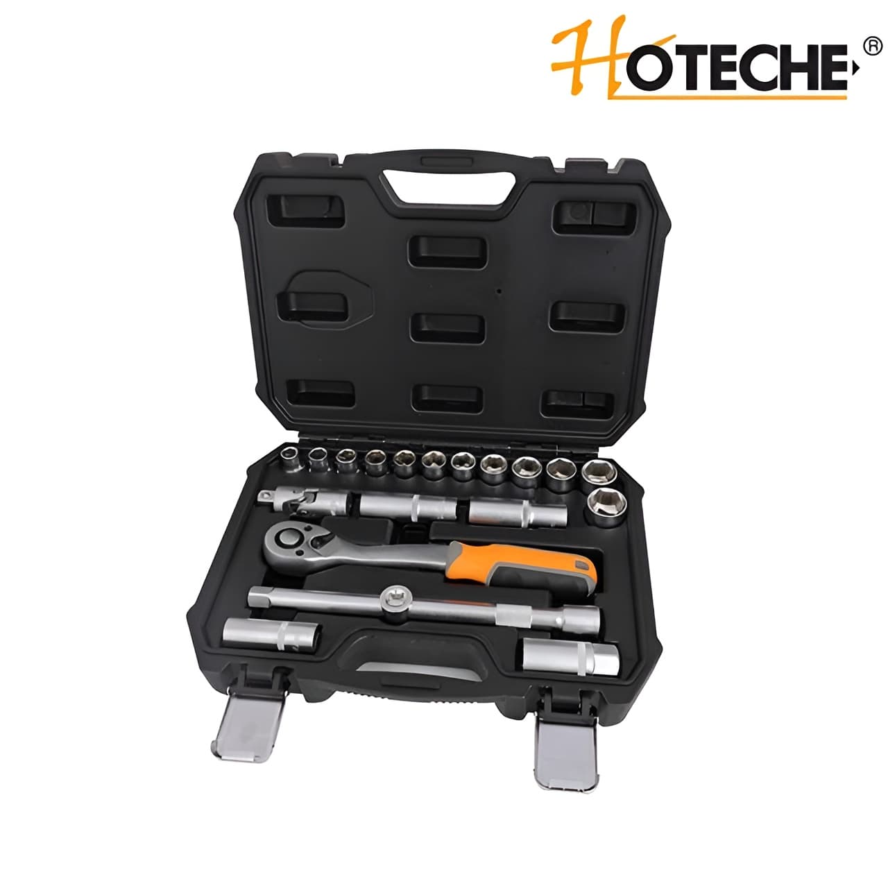HOTECHE Caisse De Douille Cliquet 1/2″ 10-24MM 20Pcs