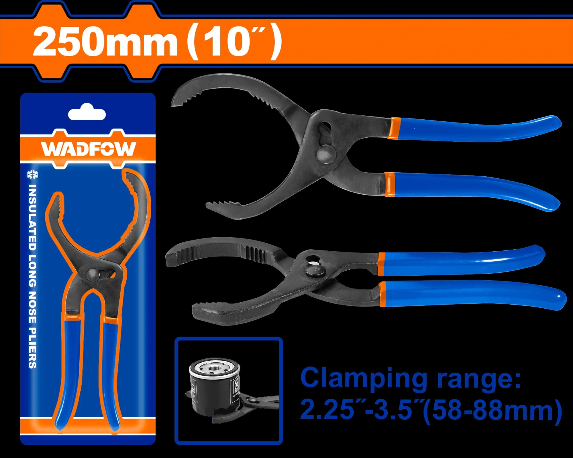 WADFOW Pince filtre à huile 10 pouces 250 mm WPL6610
