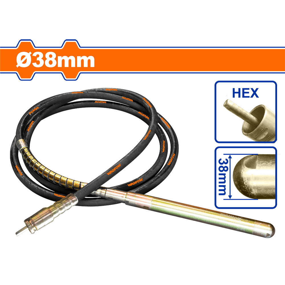 WADFOW Raccord hexagonal robuste 38 mm ø - 45 mm ø pour tuyau de vibrateur à béton et outils à main WVRP2A38