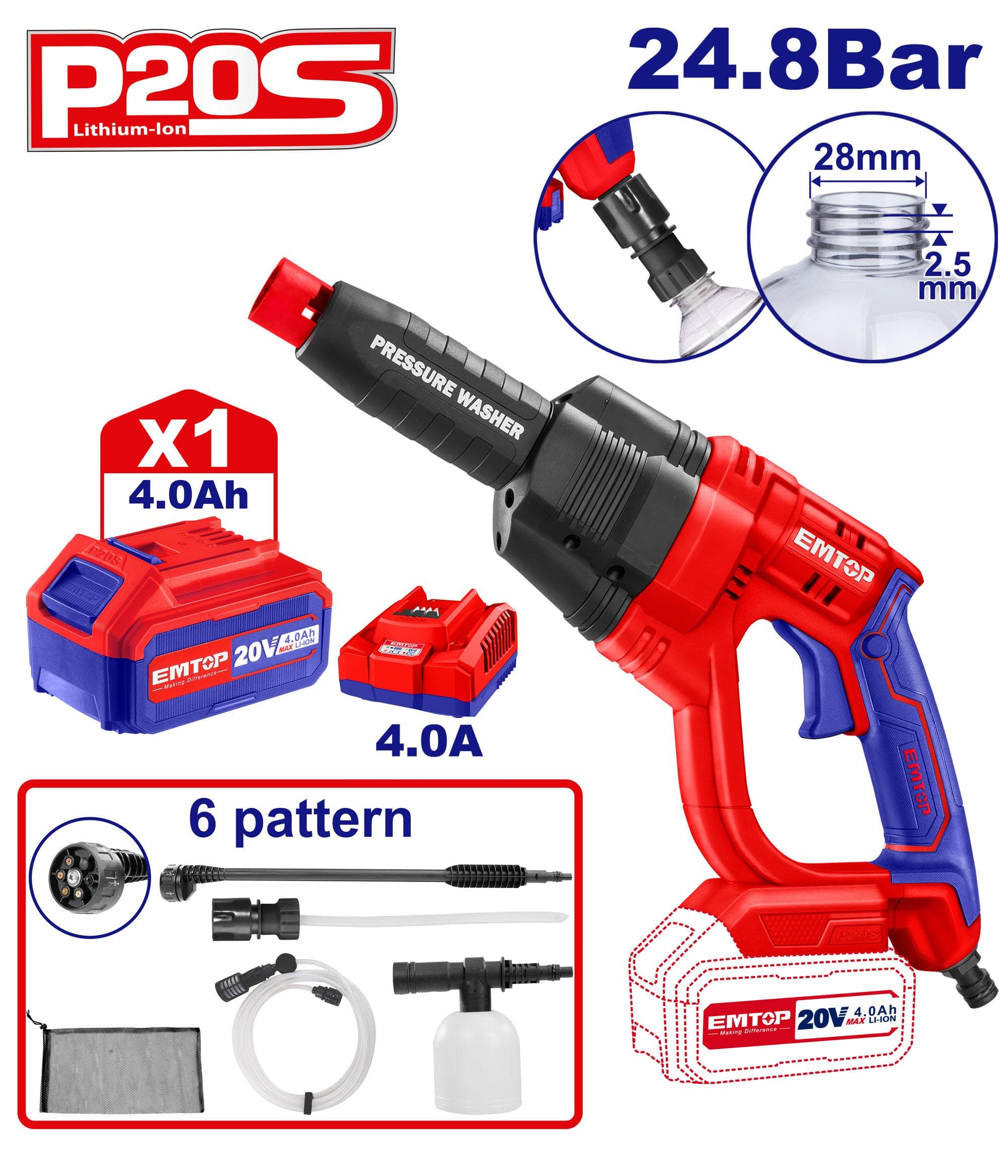 EMTOP NETTOYEUR SANS FIL 20V