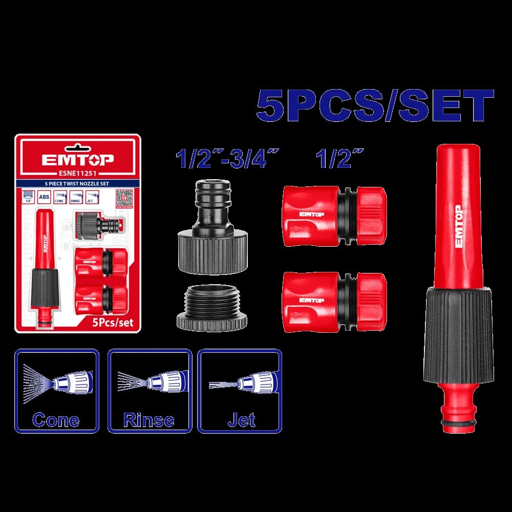 EMTOP PISTOLET AVEC RACCORD 5PCS