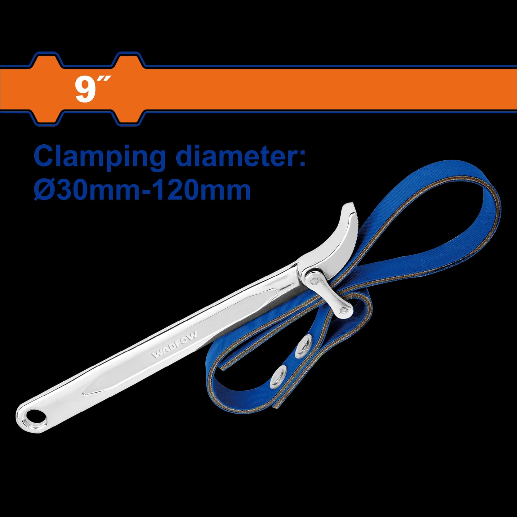 WADFOW Clé à sangle réglable de 9 pouces (30 mm à 120 mm) pour filtre à huile WAW3309