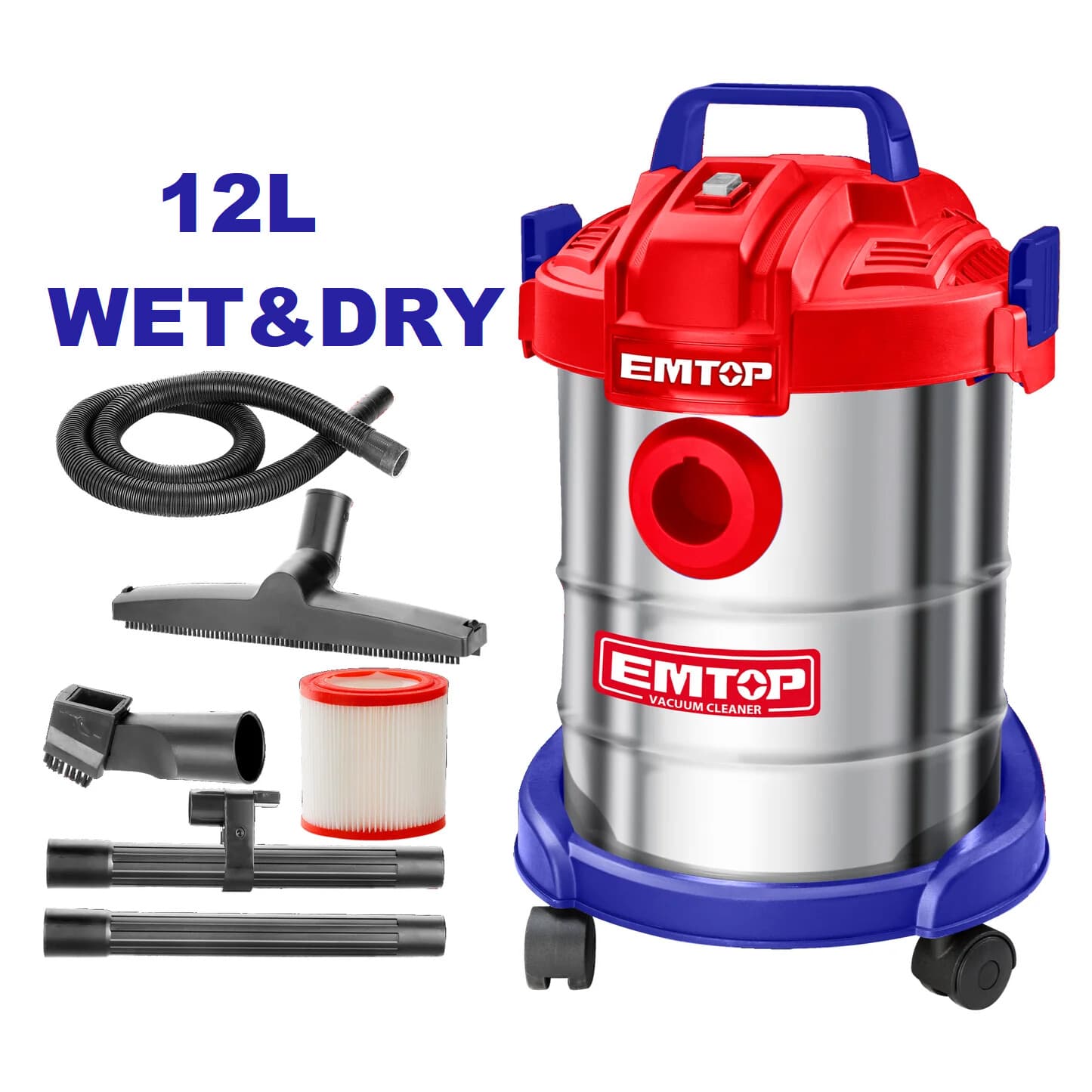 EMTOP ASPIRATEUR SEC ET HUMIDE 800W 12L EVCR0801