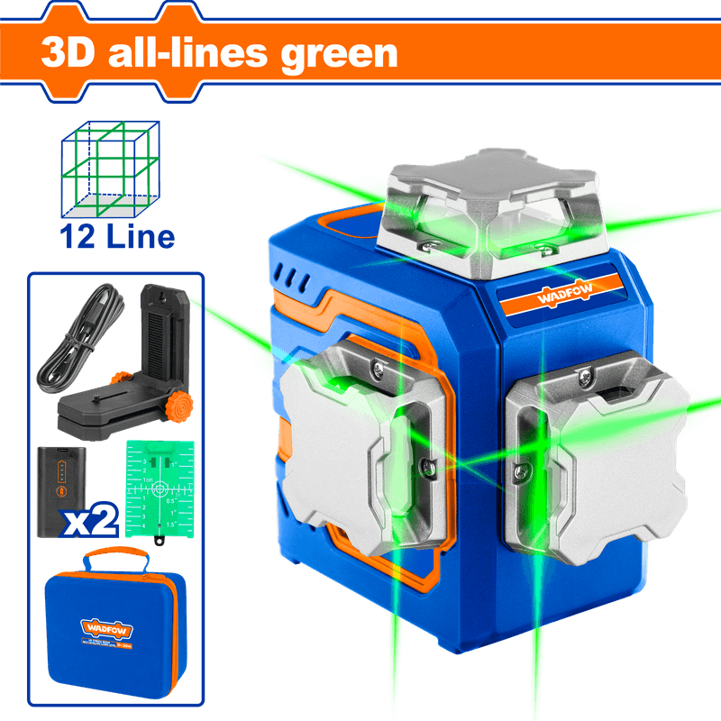 WADFOW NIVEAU LASER 3D 30M 360° 12 LIGNES WLE2M12
