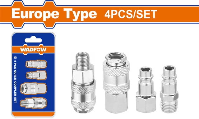 WADFOW Kit de 4 raccords et bouchons pneumatiques 1/4" WQP4670