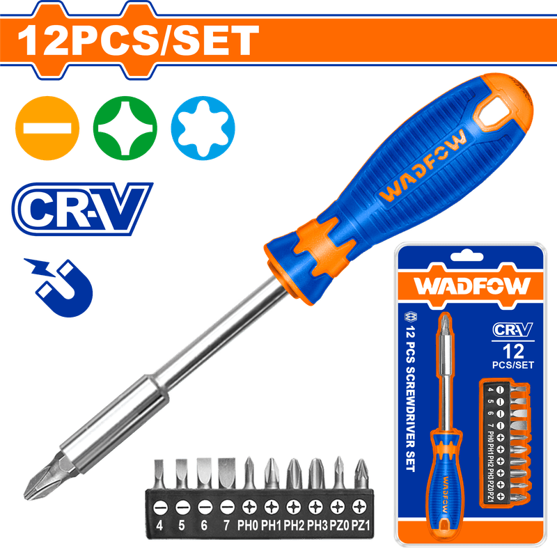 WADFOW JEU DE TOURNEVIS EMBOUTS 12PCS WADFOW  WSS1612