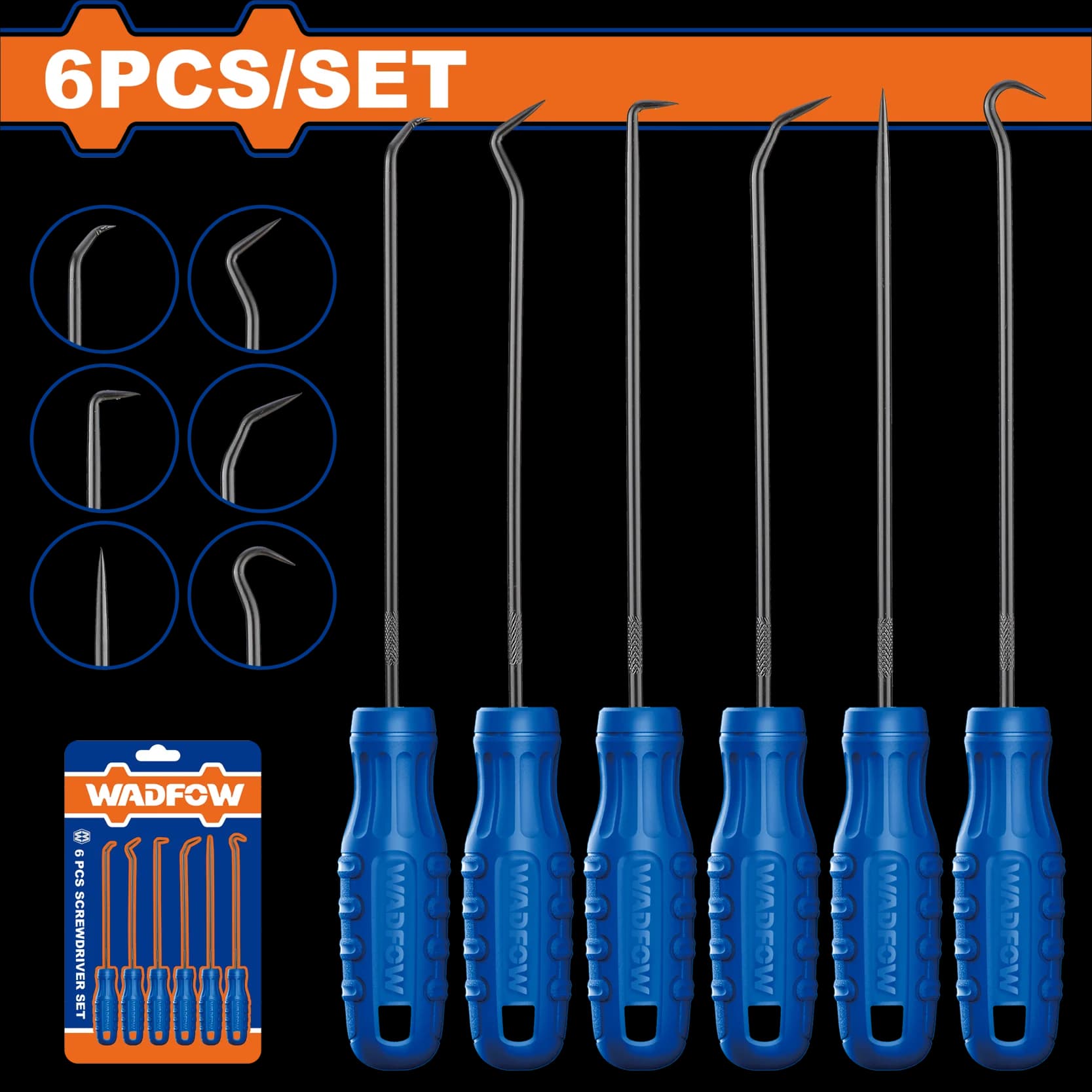 WADFOW Jeu de 6 crochet de 150 mm de long WSS2606