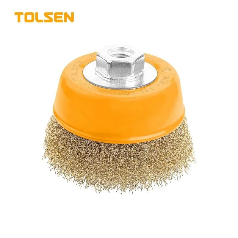 TOLSEN BROSSE MÉTALLIQUE AVEC ÉCROU 125MM 77603