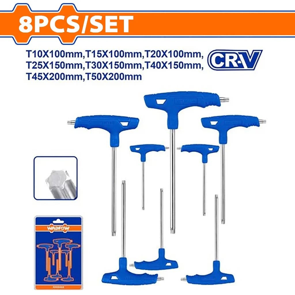 WADFOW Jeu de 8 clés Torx à poignée en T WHK3481