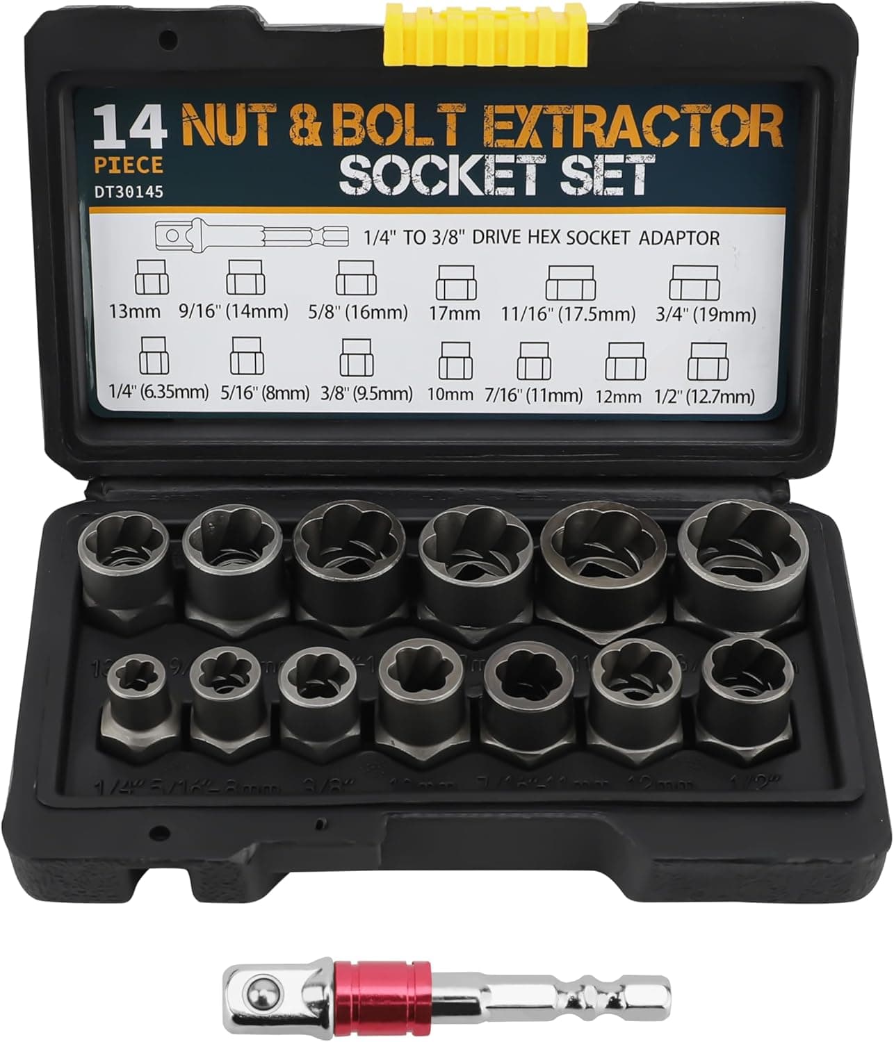 Coffret Kit Extracteur D’écrou endommagé et de boulon 14 Pièces