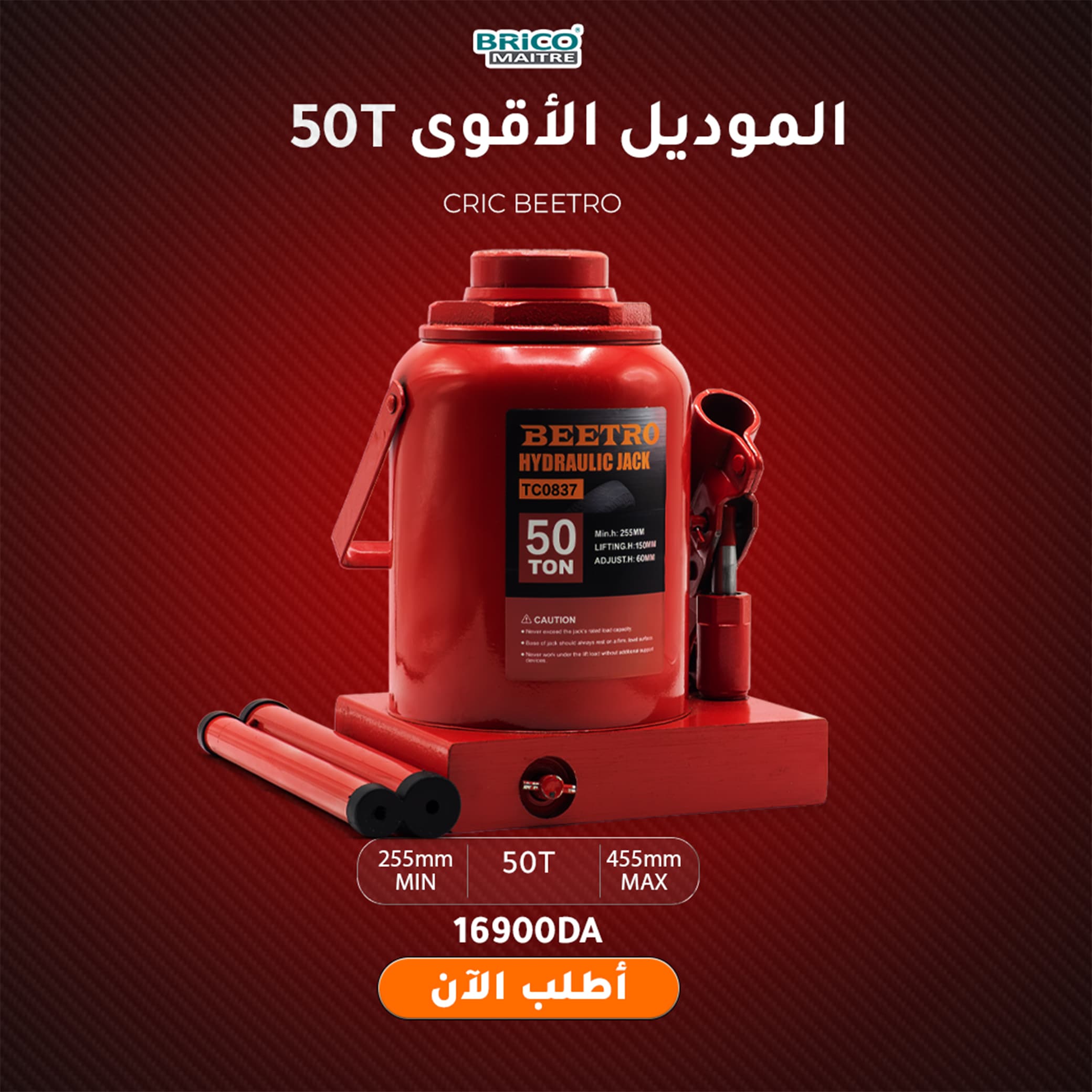 BEETRO CRIC BOUTEILLE 50 TON TC0837 — صورة 1