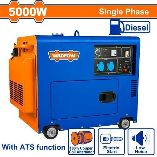 Générateur diesel silencieux WADFOW 9 HP - Max 5 kW - 220–240 V - 50 Hz WDG2A50-1 — Photo 1