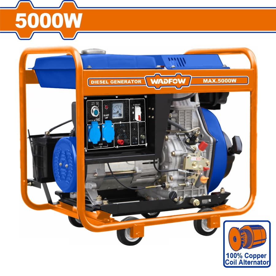 Générateur diesel WADFOW 9HP Max 5 KW-220–240V-50Hz WDG1A50 — صورة 1