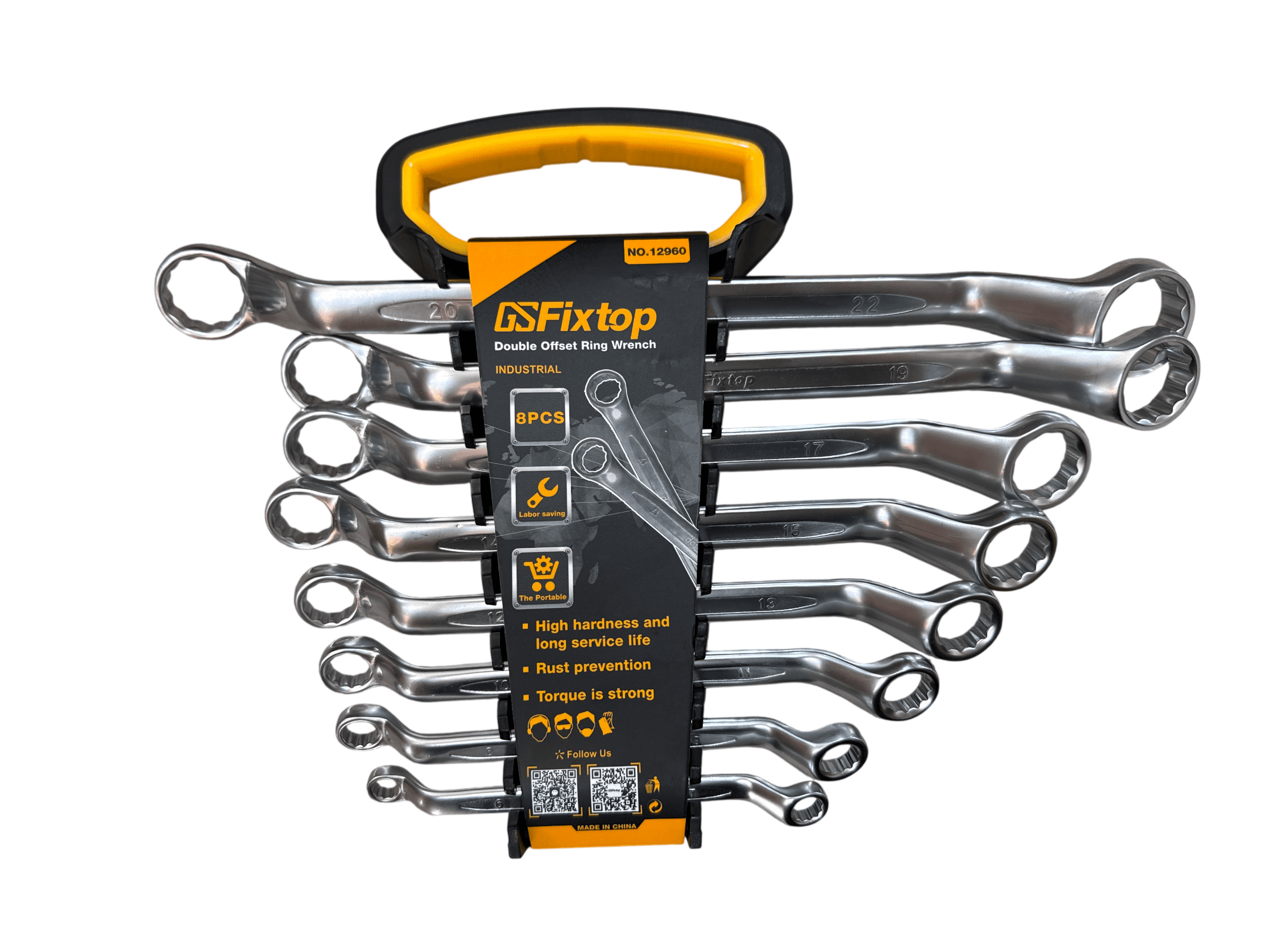 FIXTOP Clé polygonale contre-coudée 8pcs 12960 — صورة 1