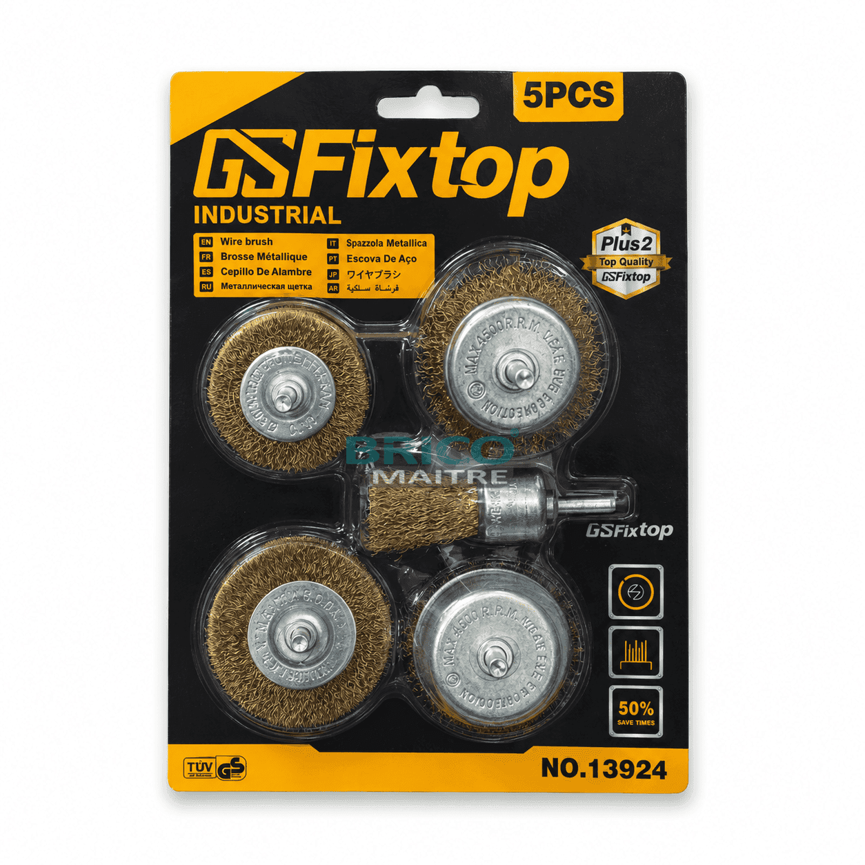 FIXTOP JEUX DE BROSSE METALIQUE 5 PCS 13924 — صورة 1
