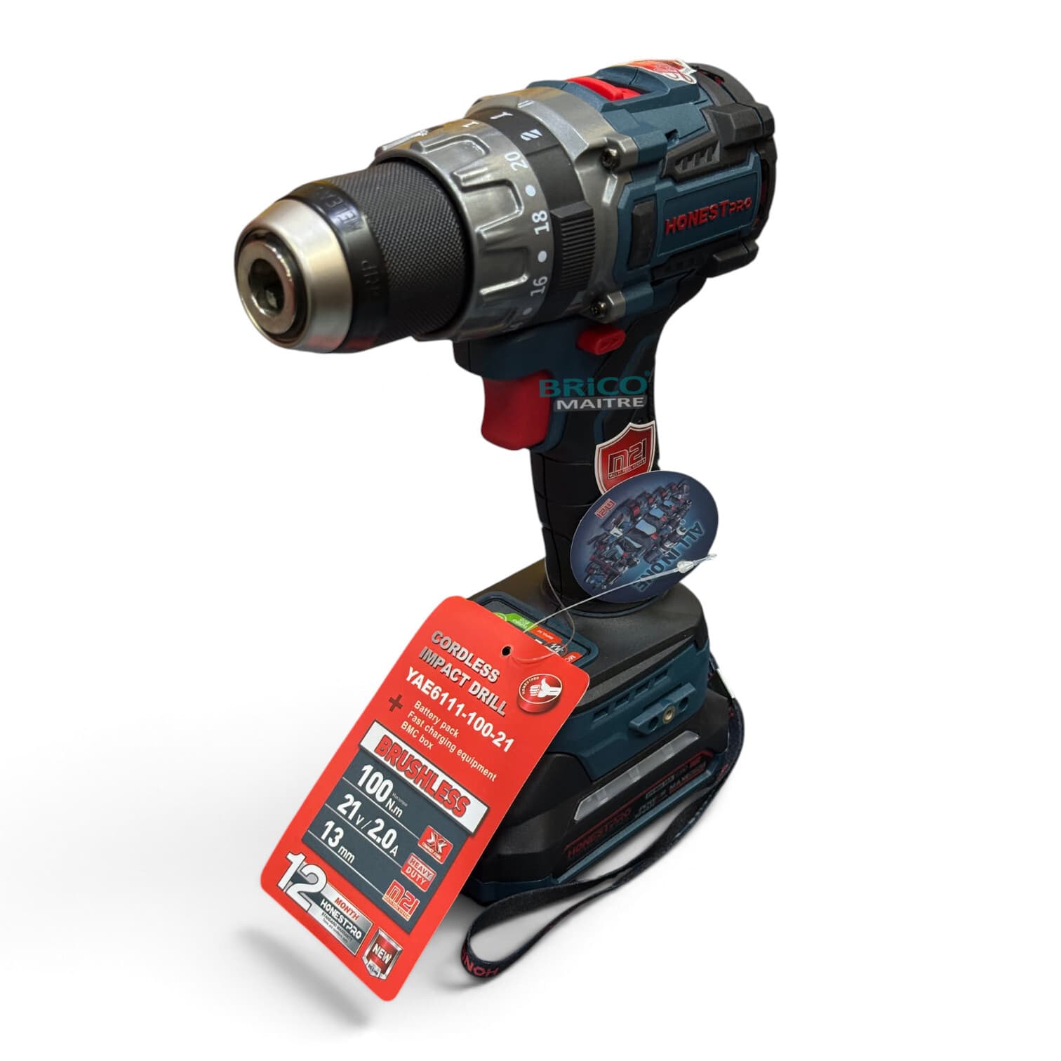 HONESTPRO PERCEUSE VISSEUSE SANS FIL 21V BRUSHLESS M21-YAE6111 — صورة 3