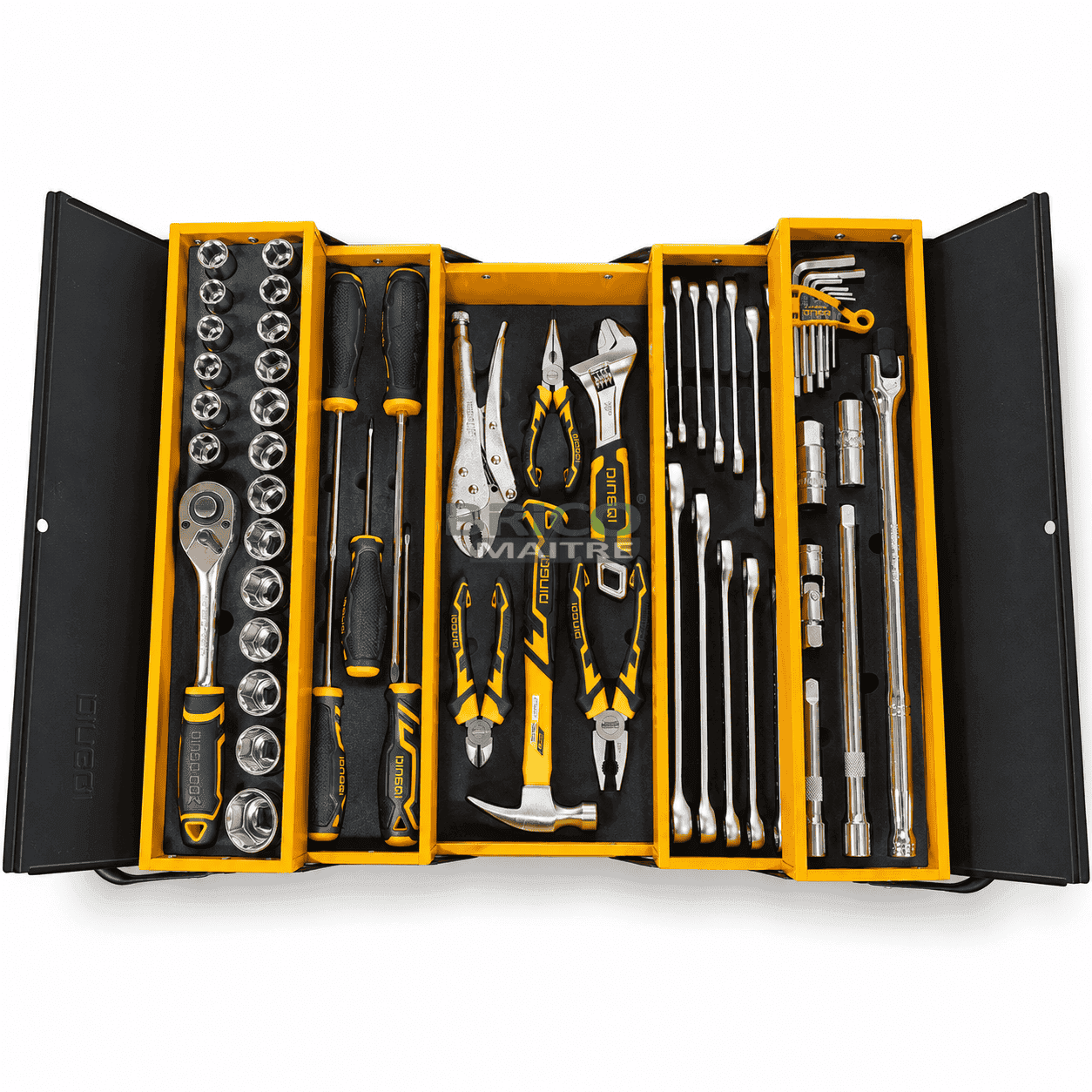 DINGQI Caisse à Outils Métallique Complète 3 Plateaux 59 Pièces — Photo 2