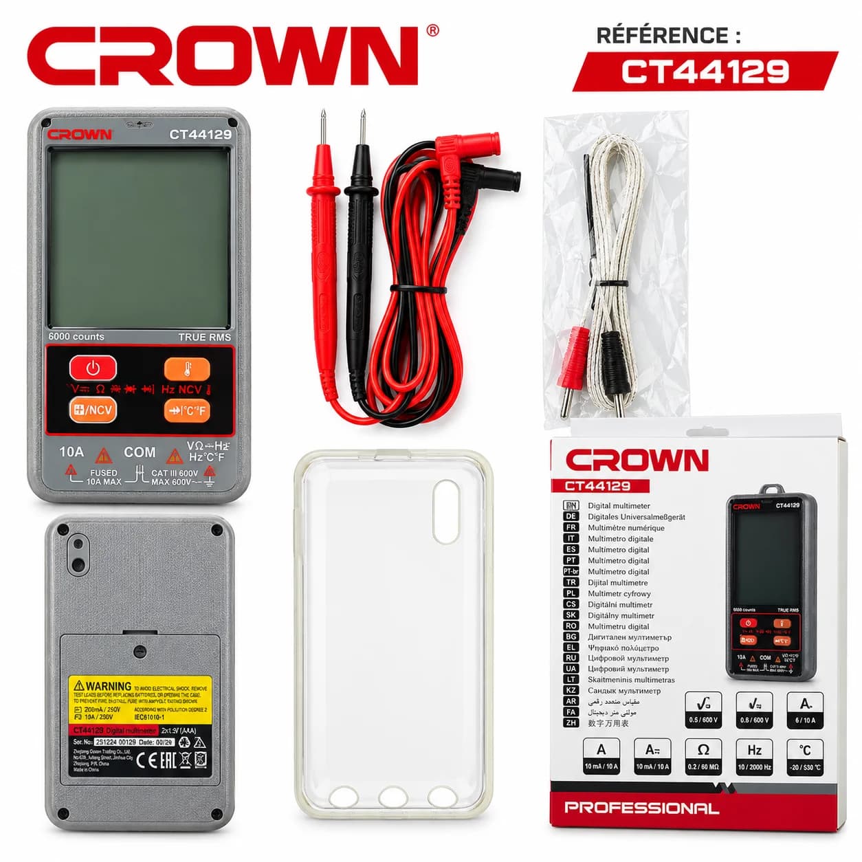 MULTIMETER DIGITAL 10A CROWN — صورة 2