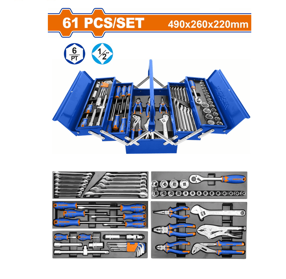 Coffre à outils WADFOW, ensemble de 61 pièces WHS4B61 — صورة 1